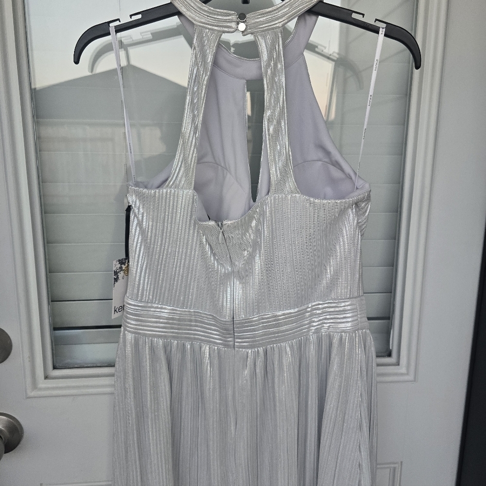 $138 Kensie Keyhole Halter Neck Maxi Dress Sz 14 Women White Sleeveless New - Picture 12 of 16